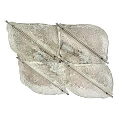 Wall Lighting Toni Zucherri by Mazzega ice frost Glass Murano , Italy, 1970
