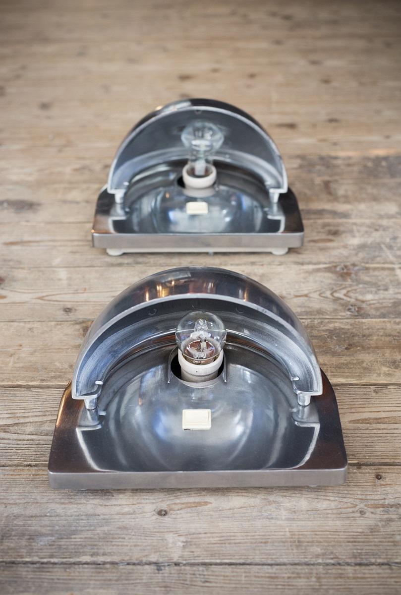 Late 20th Century Wall Lights Art Deco Modernist Style by Louis Poulsen in Aluminum and Plexiglass For Sale