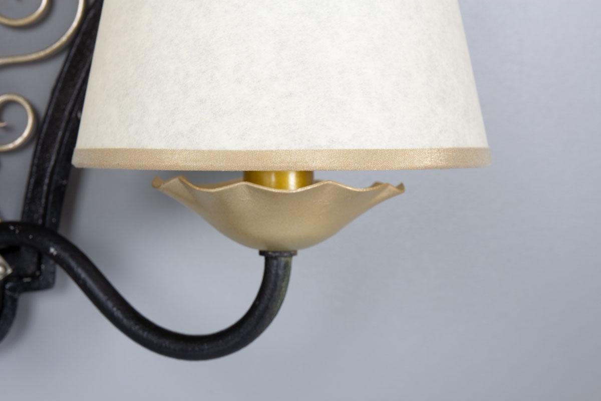 Wall Lights attributed to Raymond Subes, 1930s, Set of 2 In Good Condition For Sale In JASSANS-RIOTTIER, FR