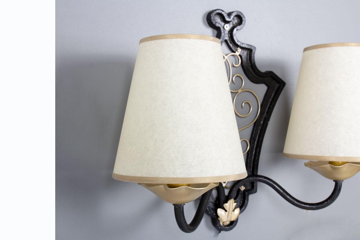 20th Century Wall Lights attributed to Raymond Subes, 1930s, Set of 2 For Sale