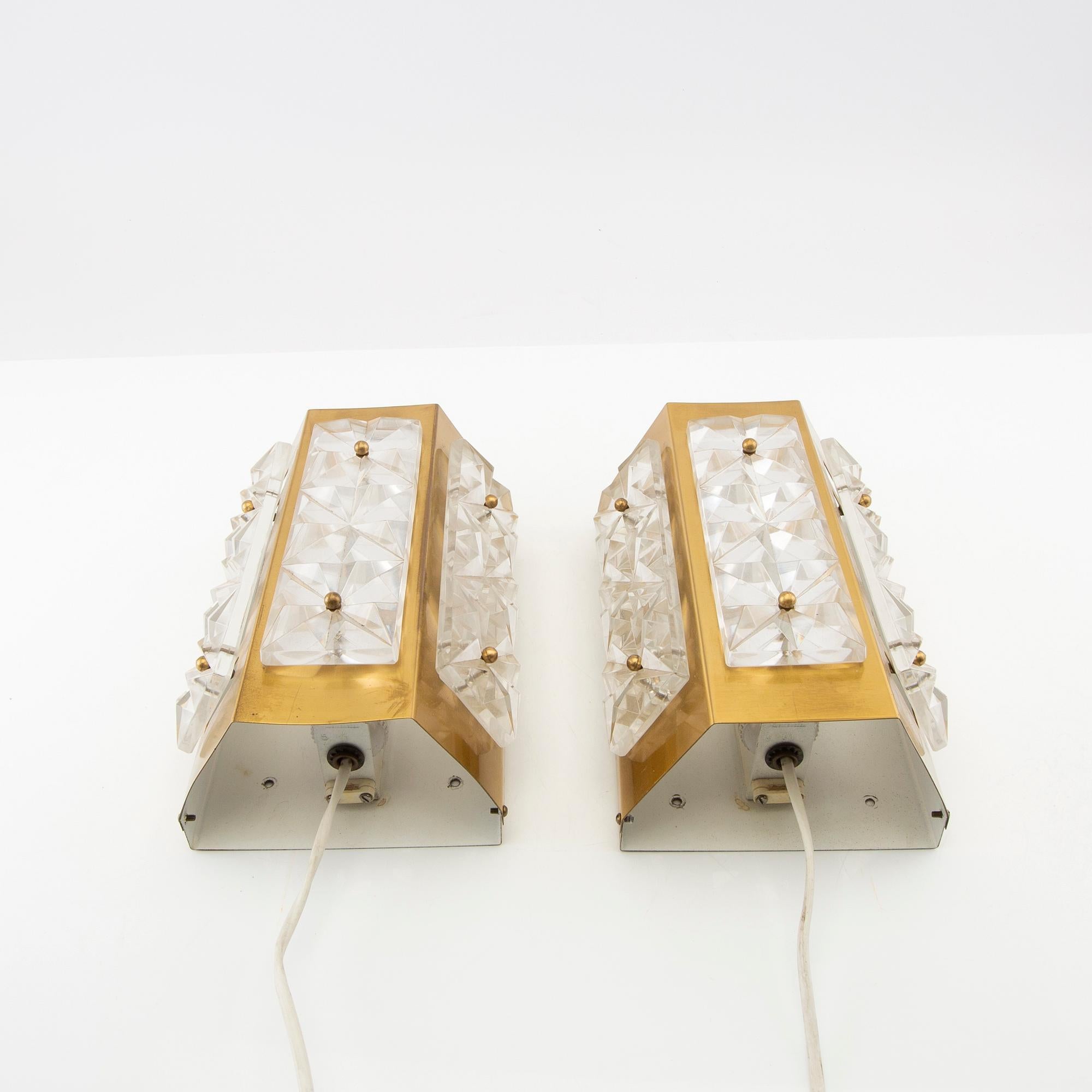Swedish Wall lights by Einar Backstrom a pair 1960 Sweden For Sale