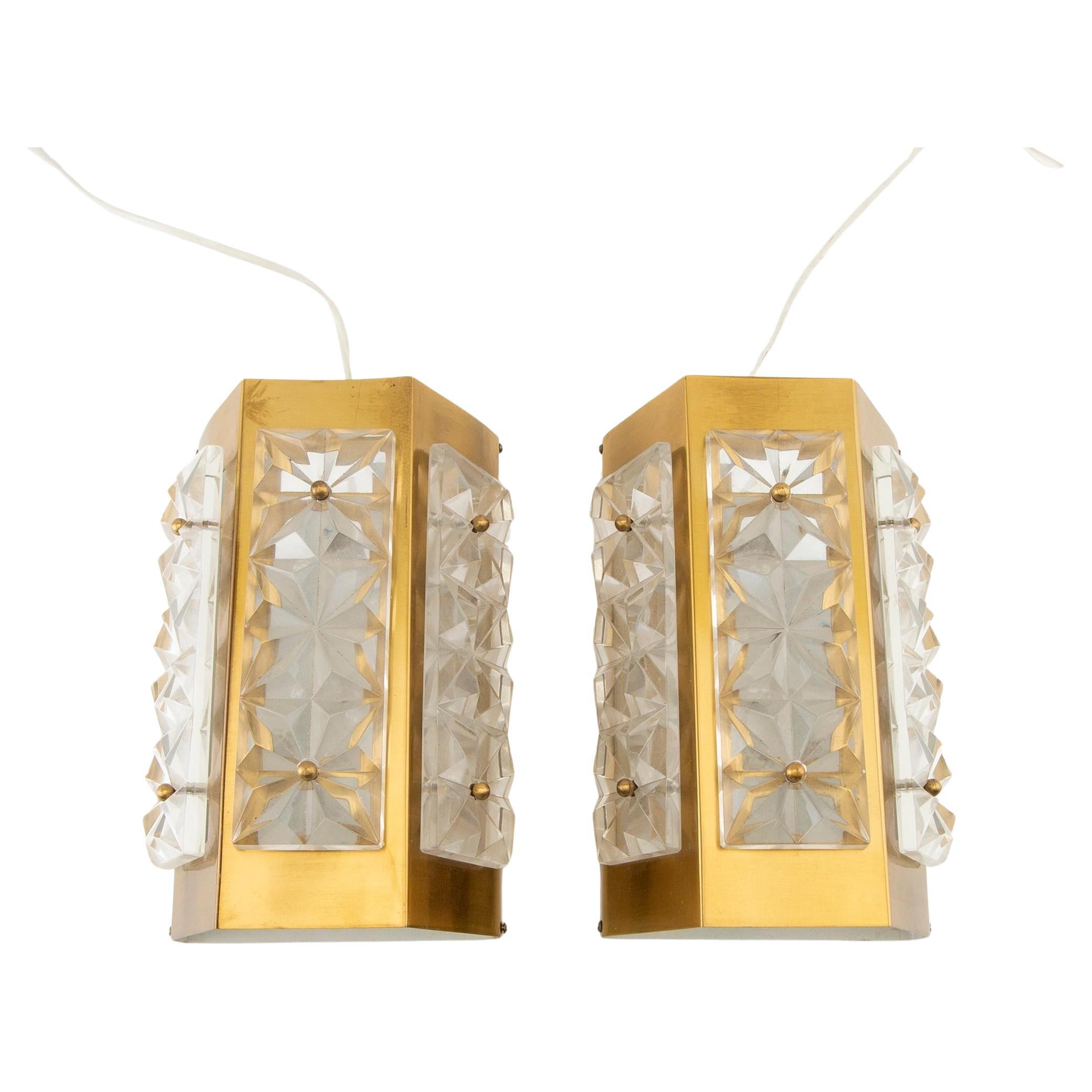 Wall lights by Einar Backstrom a pair 1960 Sweden For Sale