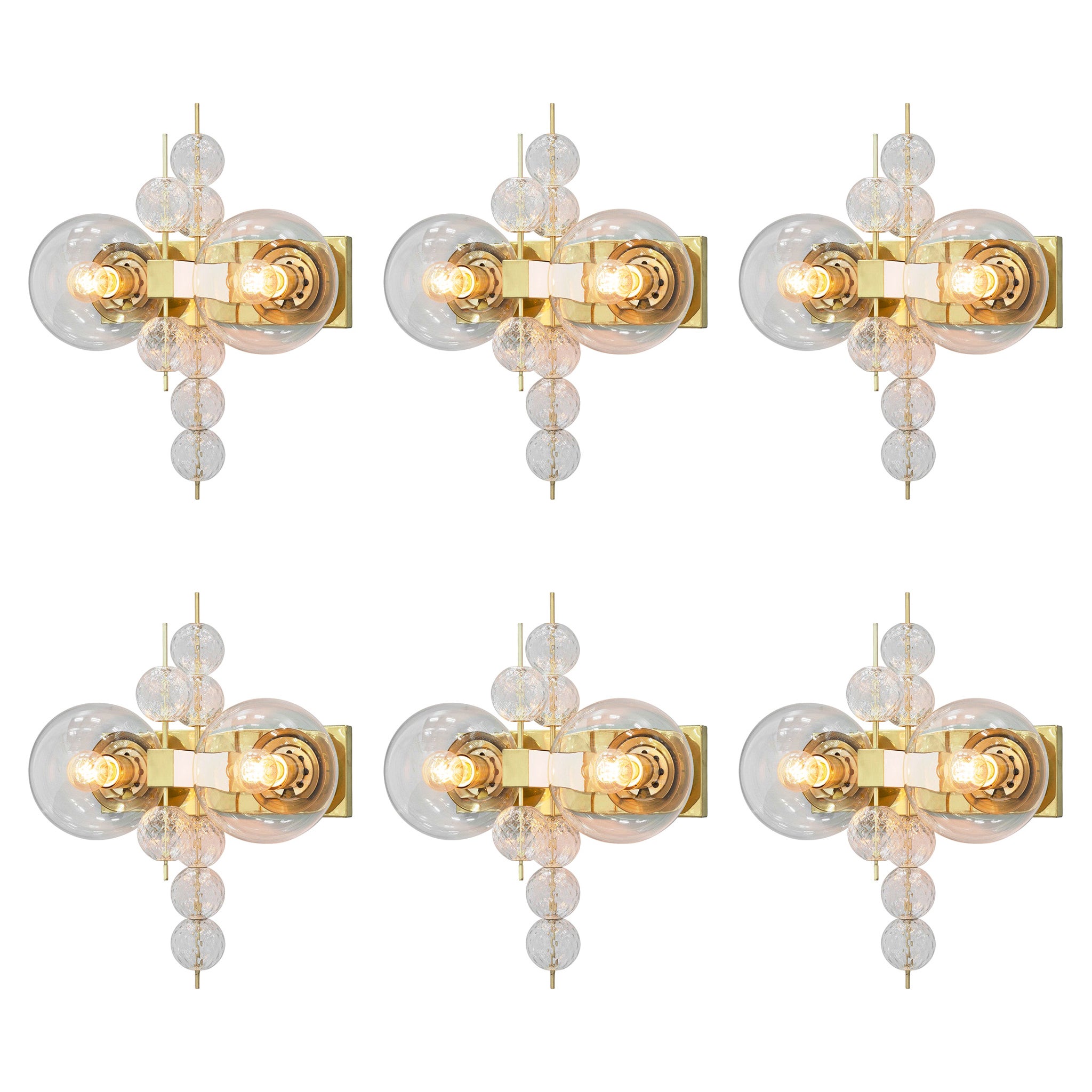 Lights en laiton et verre en vente