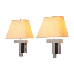 Apliques de pared en lienzo y cromo
