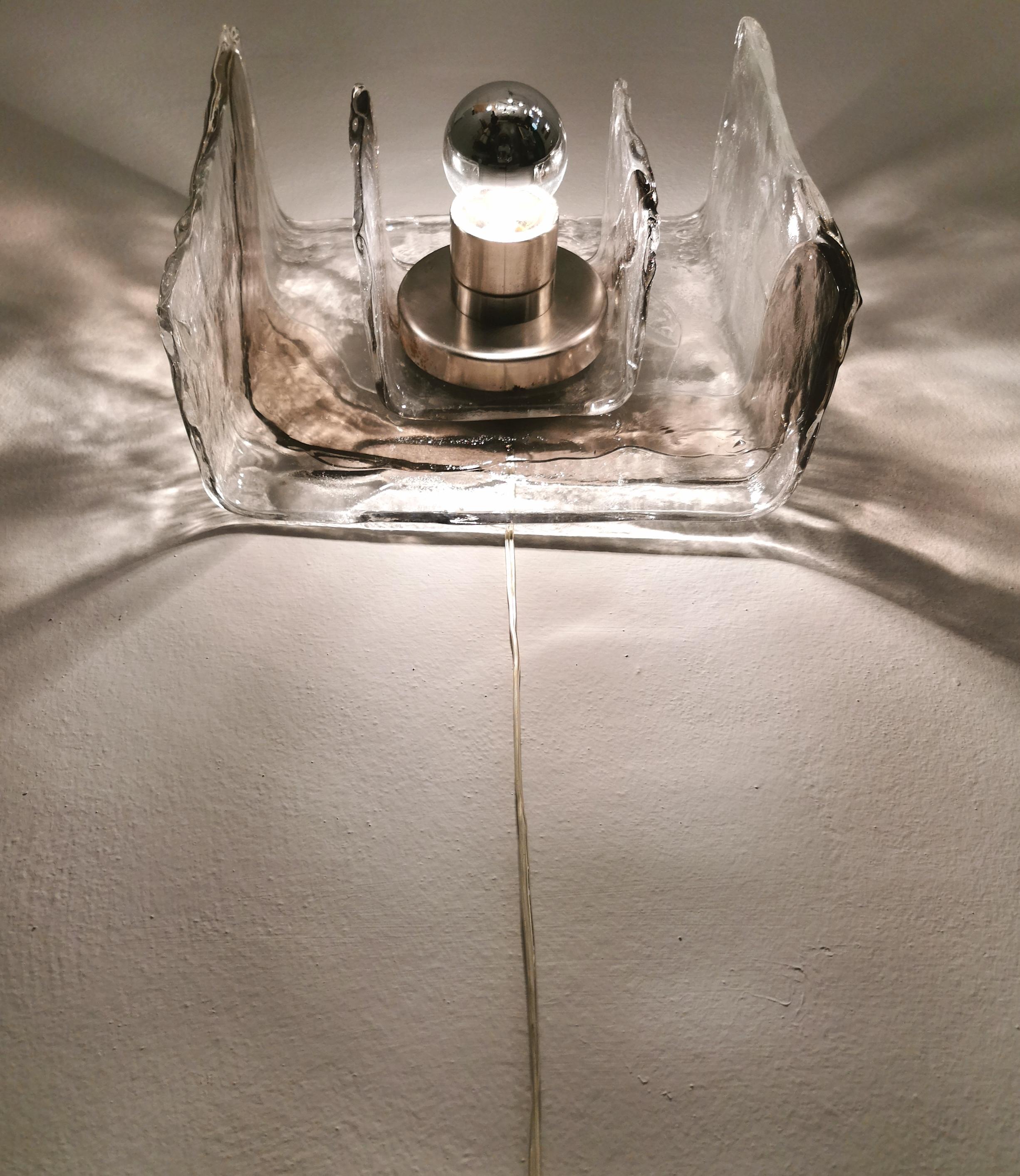 Wall Lights Sconces Murano Glass Carlo Nason Mazzega Mid Century Italy Set of 3 5