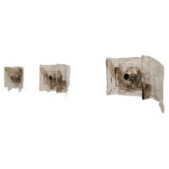 Wall Lights Sconces Murano Glass Carlo Nason Mazzega Mid Century Italy Set of 3