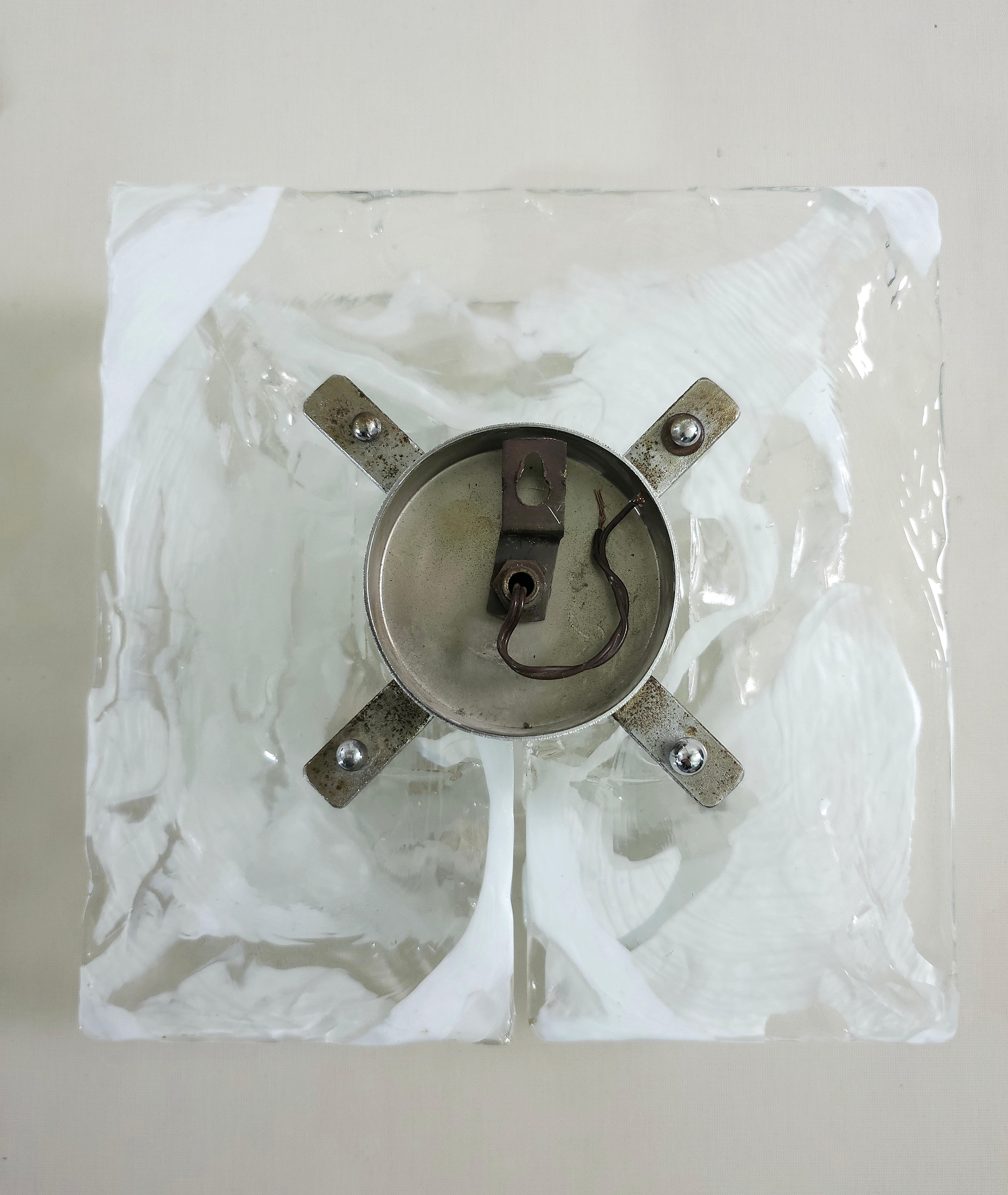 Wall Lights Sconces Nason Mazzega  Murano Glass Mid-Century Italy 70s Set of 3 For Sale 7