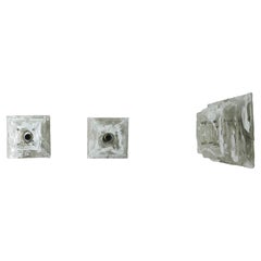 Wall Lights Wandleuchten Nason Mazzega  Murano Glas Mitte des Jahrhunderts Italien 70er Jahre Satz von 3
