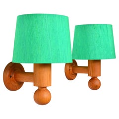 Apliques / Lámparas, Pino macizo, Uno Kristiansson Luxus Suecia, Años 60