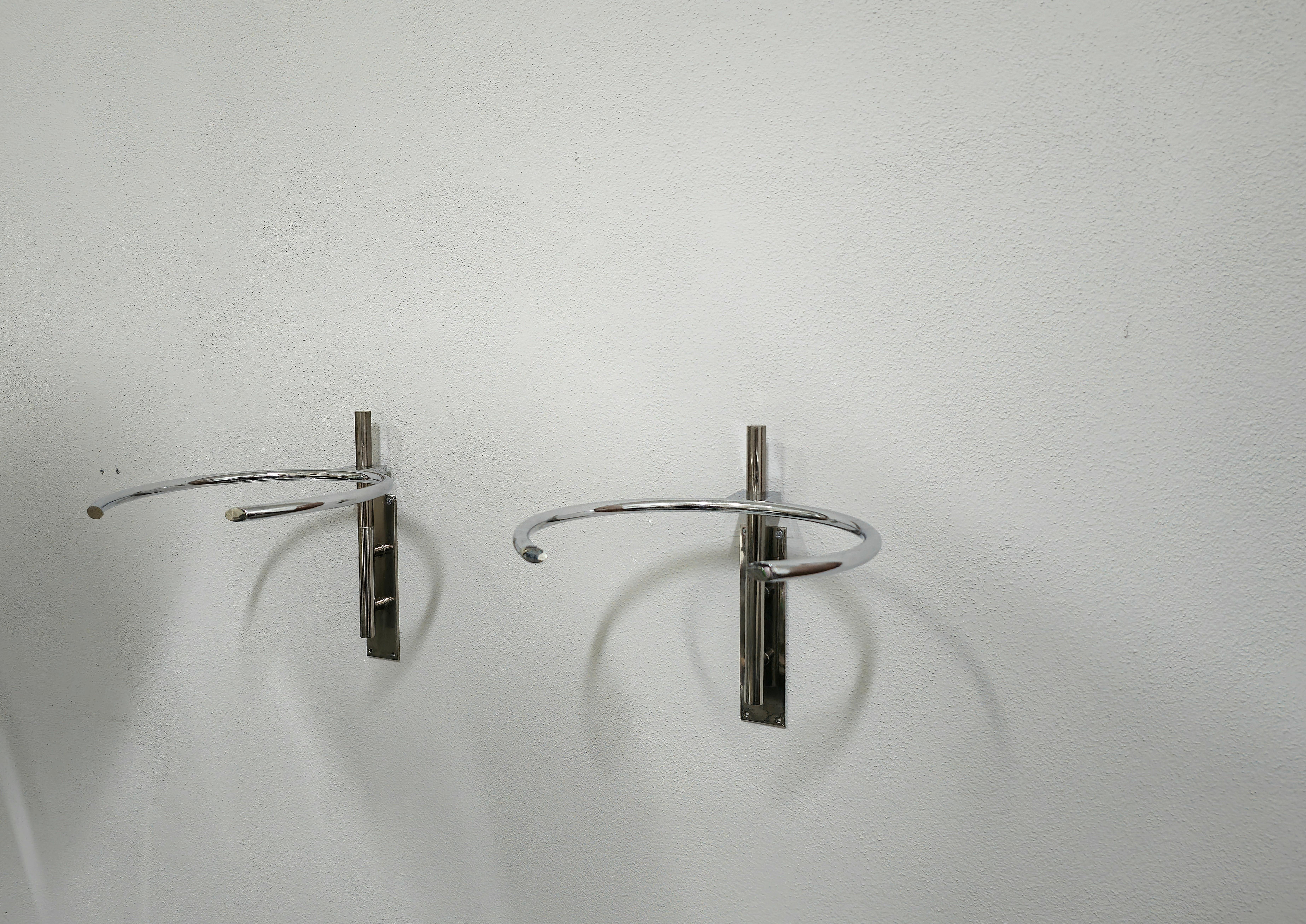 Wall Lights Smoked Glass Brass Metal Style of Luigi Caccia Dominioni Set of 2  8