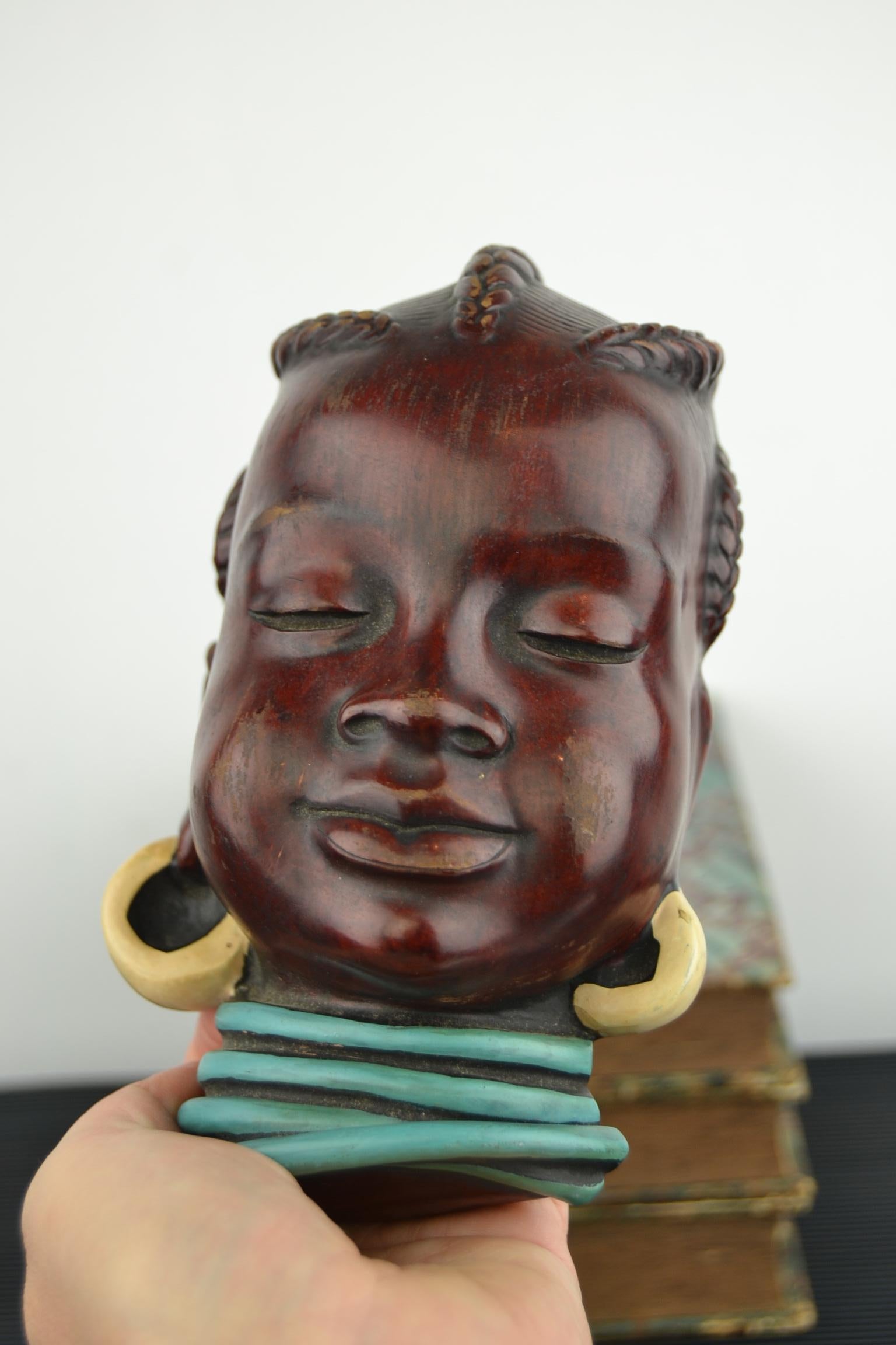 Wall Mask of Afro Child, Afro Woman , Mid-20th Century, Germany 8
