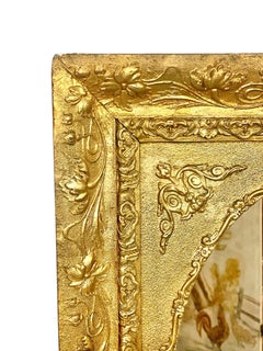 Wall Médaillon Mirror with Golden Ornate Floral Frame