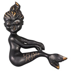 Wall Mermaid Figurine by Walter Bosse, 1950s