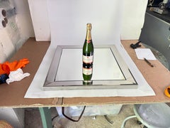 Wall Miror in Aluminium and Glass, France 1970 Sylver Color