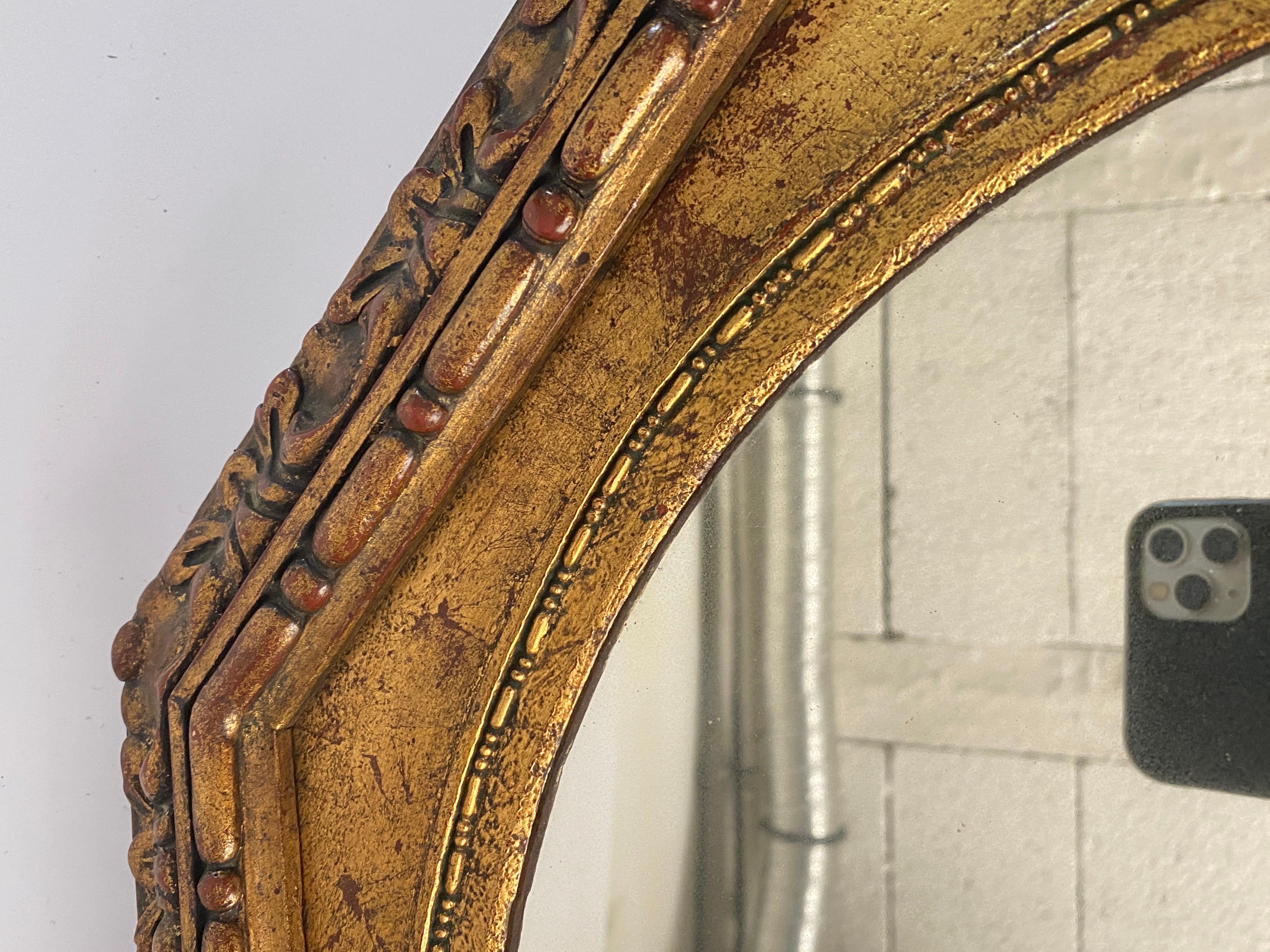 Wall Miror in Gilt and Carved Wood, Made in France circa 1930, Gilt Color In Good Condition For Sale In Auribeau sur Siagne, FR