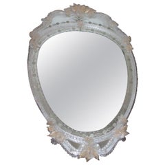 Wall Mirror 1950 Murano Art Glass Design Seguso