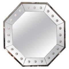 Miroir mural avec cadre chromé de style Art Déco