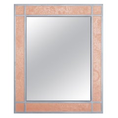 Wall Mirror Artistic Pattern Pink Scagliola Decoration handmade Bas-Relief