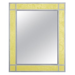 Wall Mirror Artistic Pattern Yellow Scagliola Decoration Light Bas-Relief