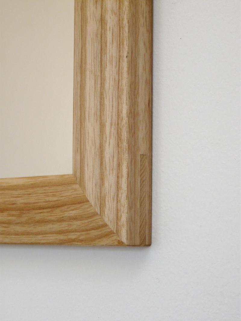 Fait main miroir mural cadre wood wood frêne en vente