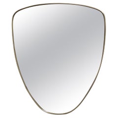 Wall Mirror Brass  Italian design Gio Ponti style 1950s Midcentury