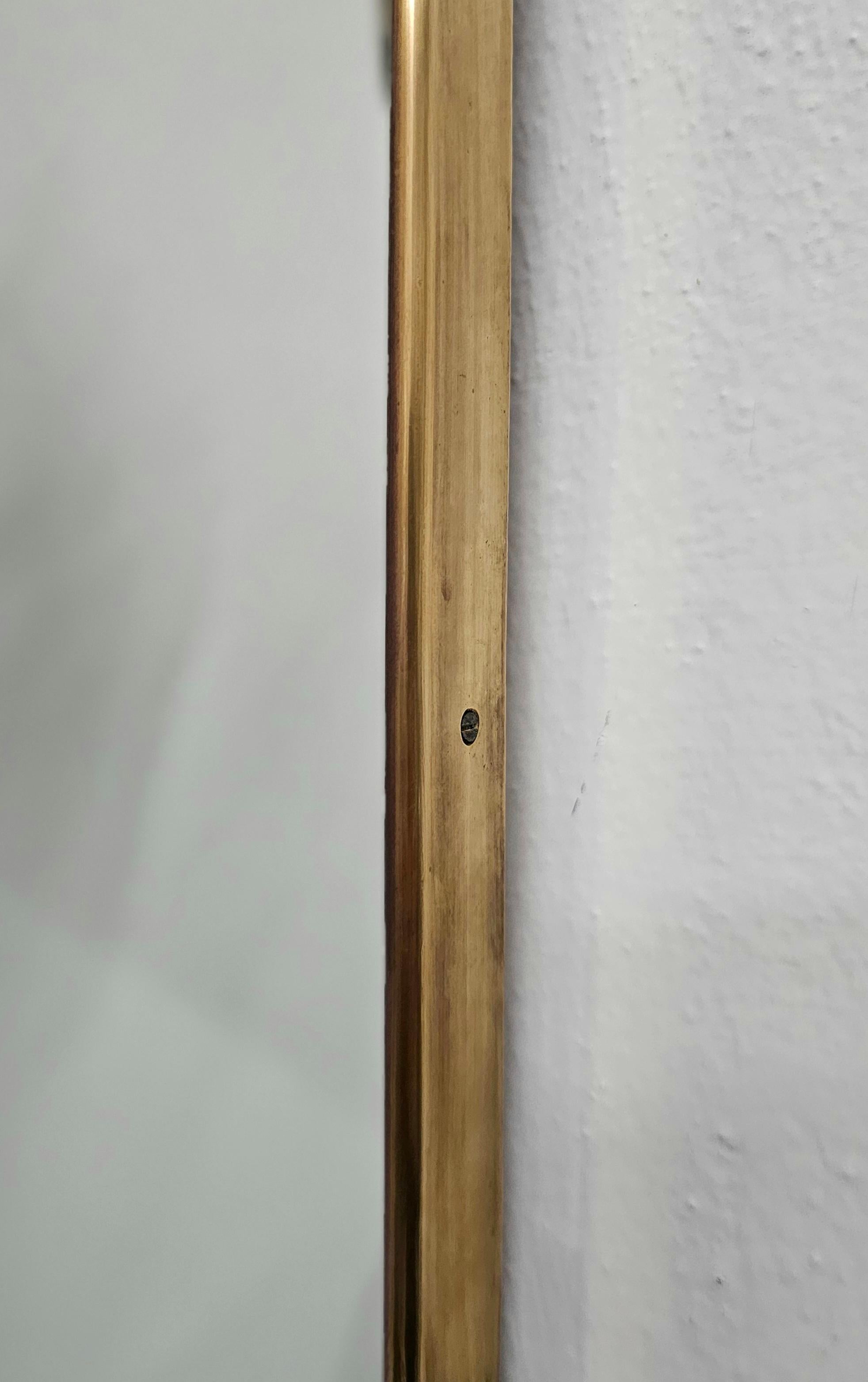 20th Century Wall Mirror Brass Midcentury Modern Italian Design 1950s 1960s For Sale