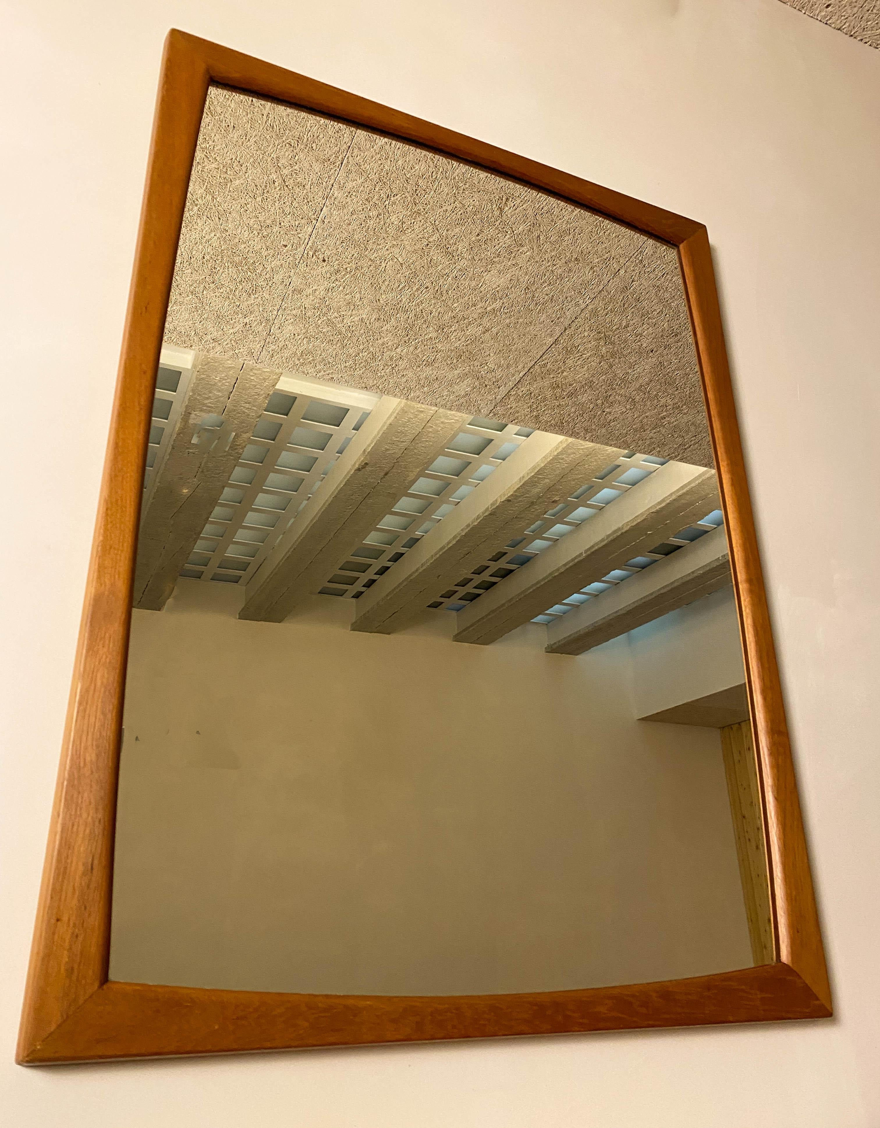 Danish Wall Mirror by Aksel Kjersgaard with Shelf For Sale
