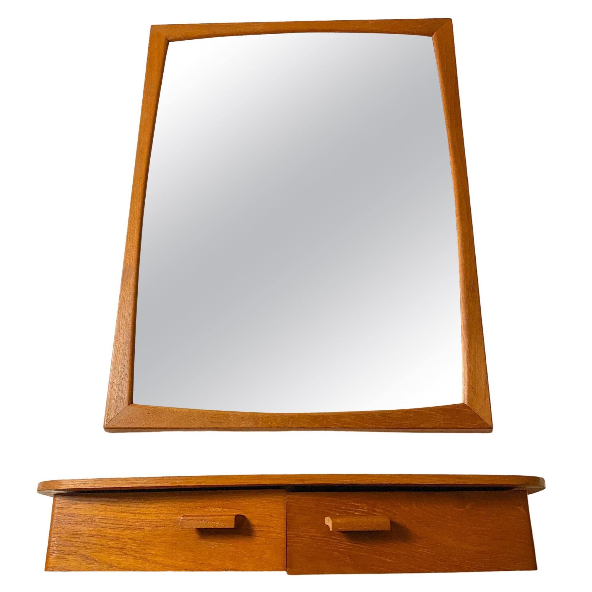 Wall Mirror by Aksel Kjersgaard with Shelf For Sale