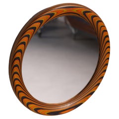 Espejo de pared de Angelo Mangiarotti para Alpi años 80, madera contrachapada