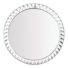 Wall Mirror by Cristal Art, Torino, Glass circa 1955 Glass Midcentury