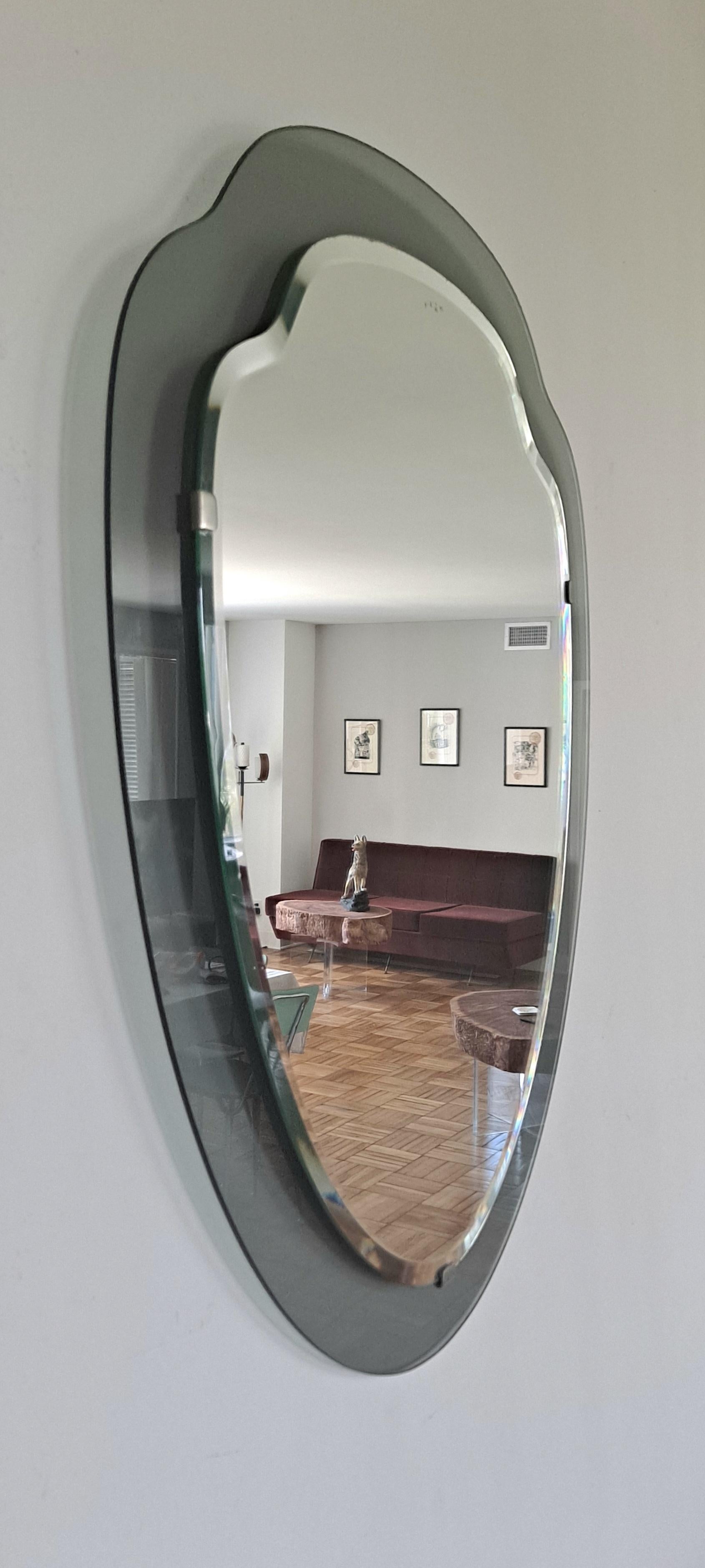 Mid-Century Modern Wall Mirror by Cristal Arte For Sale