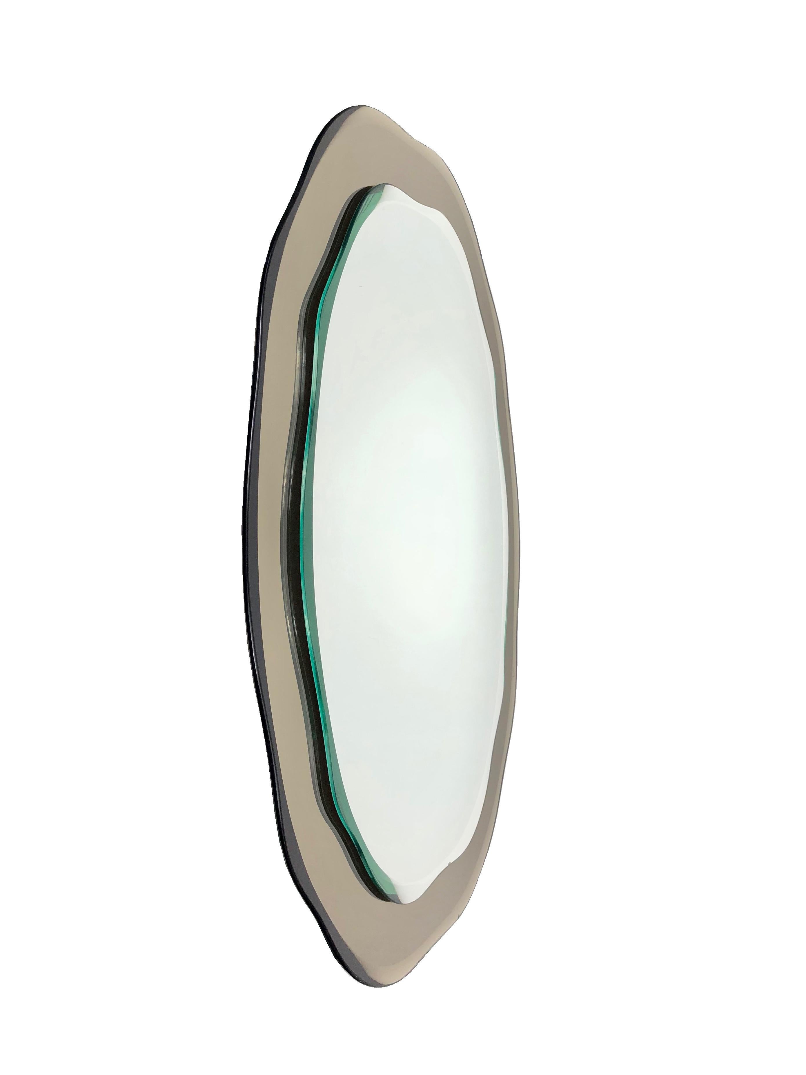 Wall mirror by crystal Arte with glass frame - Italy, circa 1960.
  