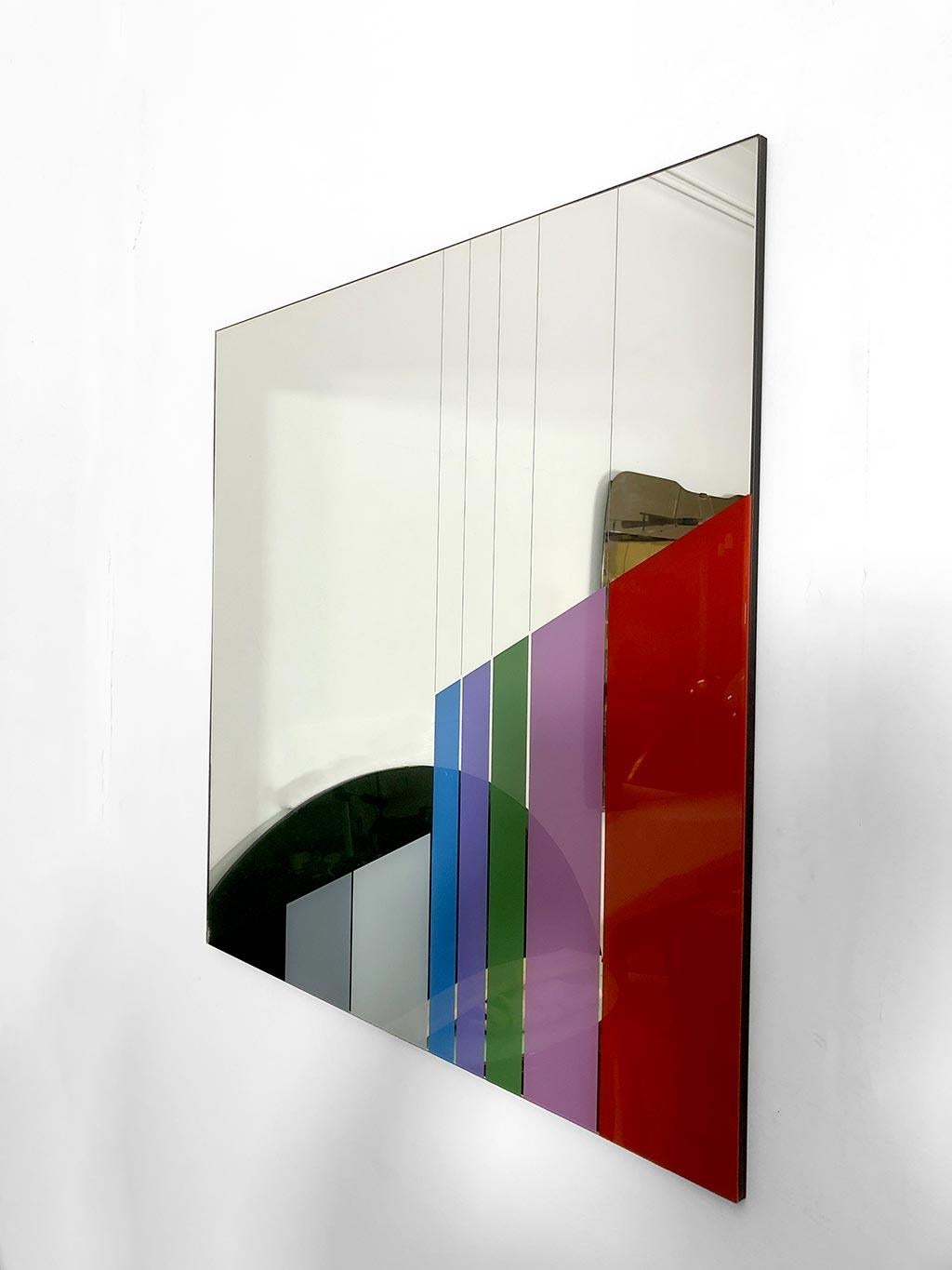 Italian Wall mirror by Eugenio Carmi for Acerbis International For Sale