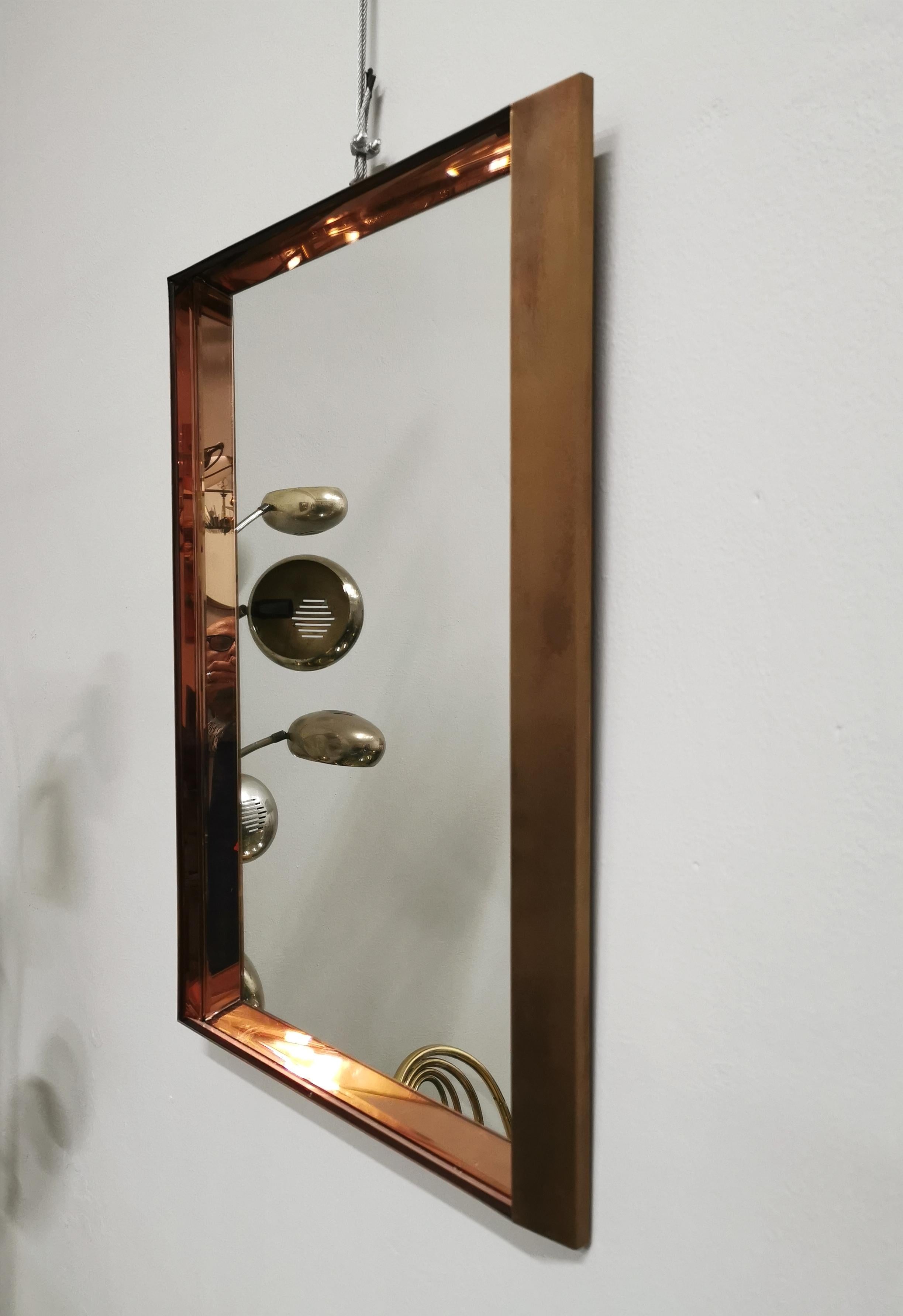 Mid-Century Modern  Wall Mirror by Fontana Arte Brass Glass Mid Century Mod.2172 Italy 1960s