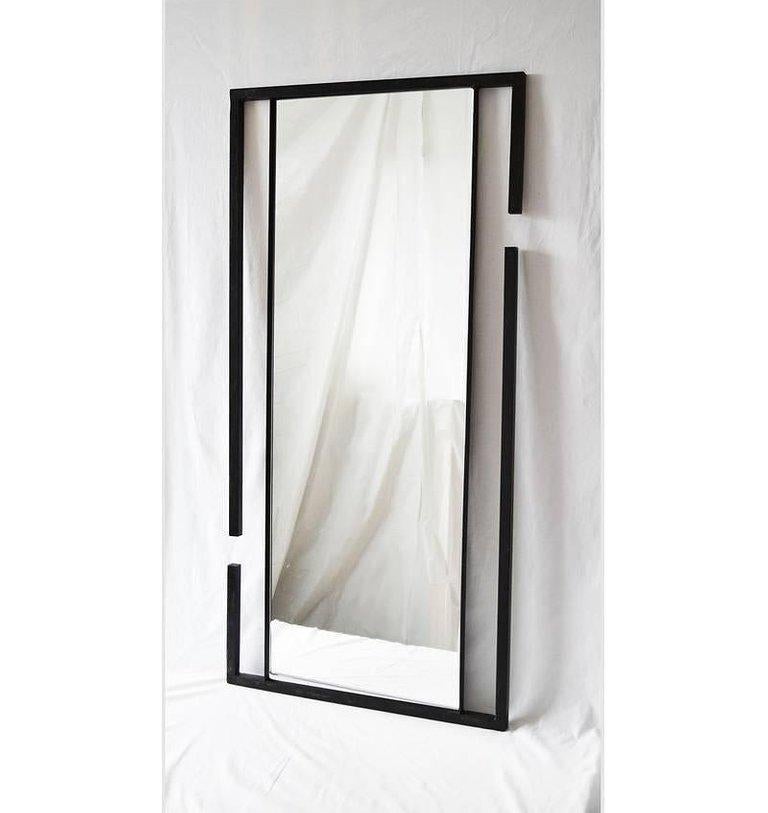 Blackened Wall Mirror by J.M. Szymanski For Sale