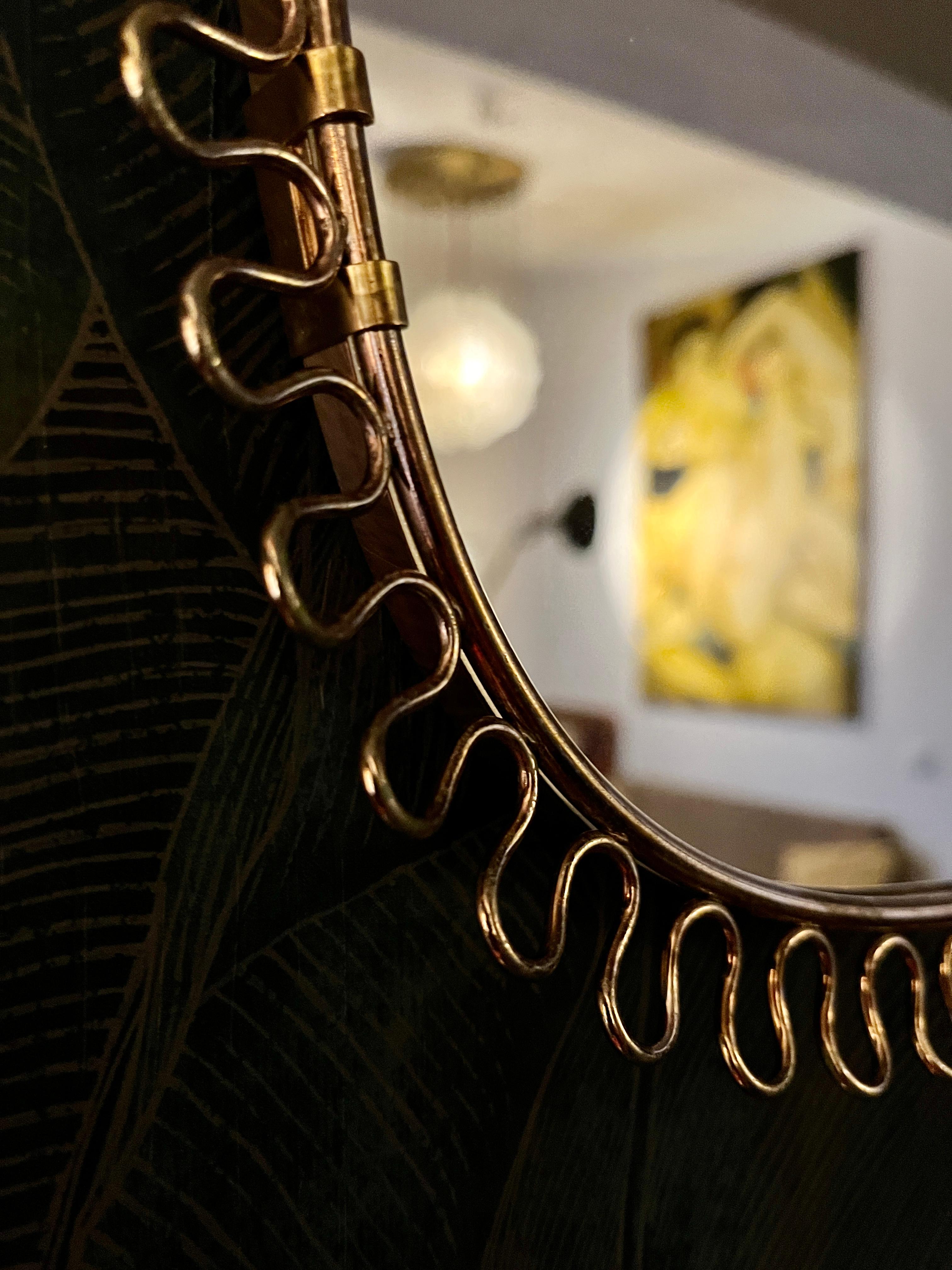Mid-Century Modern Wall Mirror by Josef Frank Svenskt Tenn, 1950s For Sale