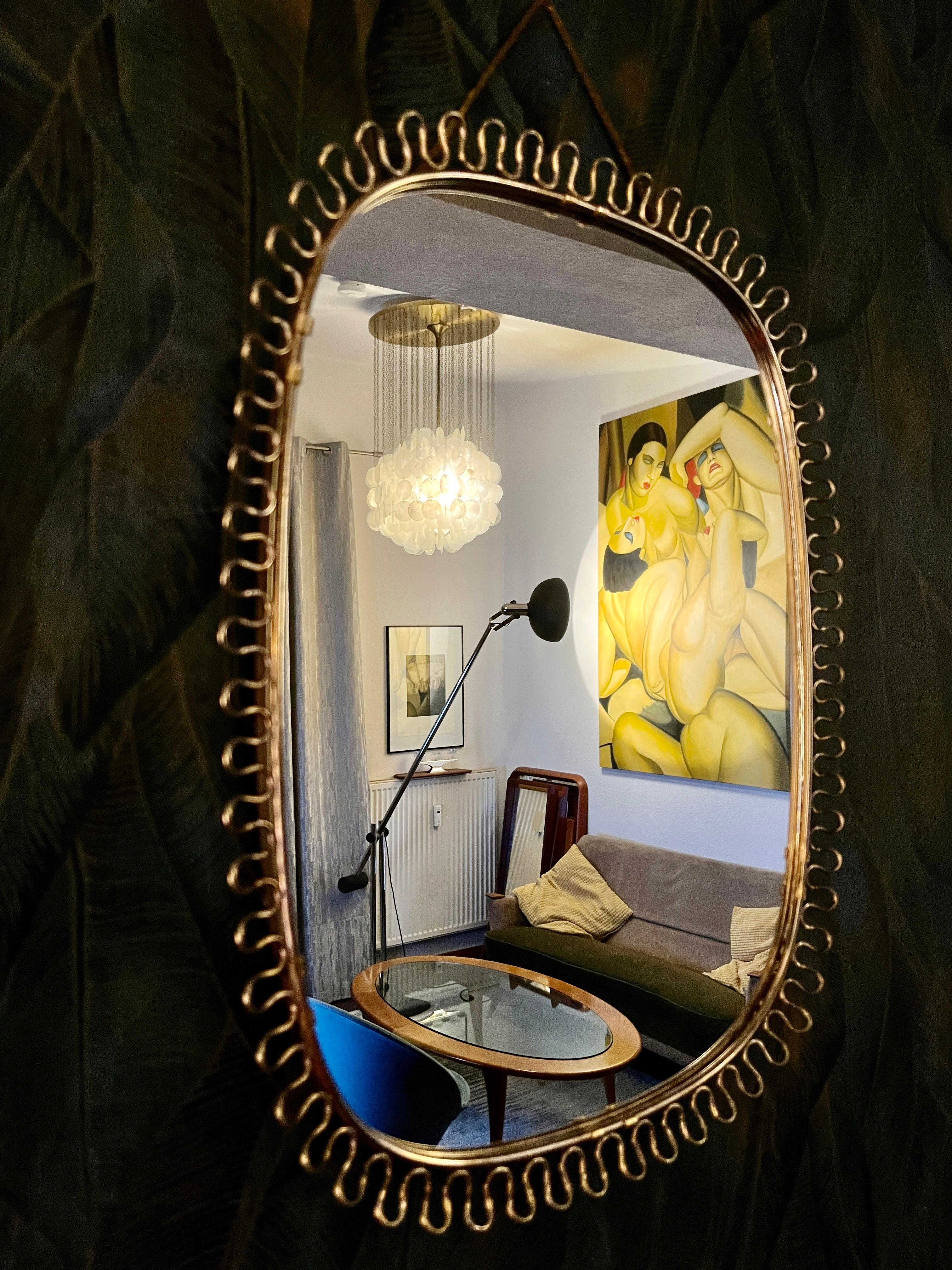 Wall Mirror by Josef Frank Svenskt Tenn, 1950s For Sale 1