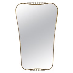 Wall Mirror by Luigi Brusotti, Brass & Glass, Italy, 1940s