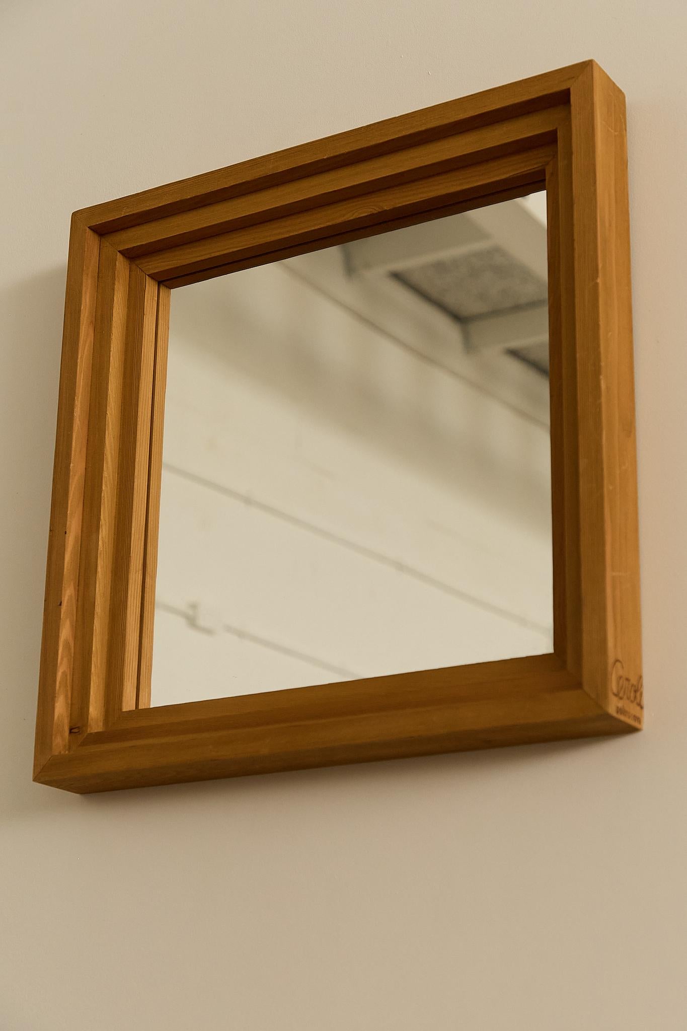 Italian Wall Mirror by Mario Ceroli for Poltronova For Sale
