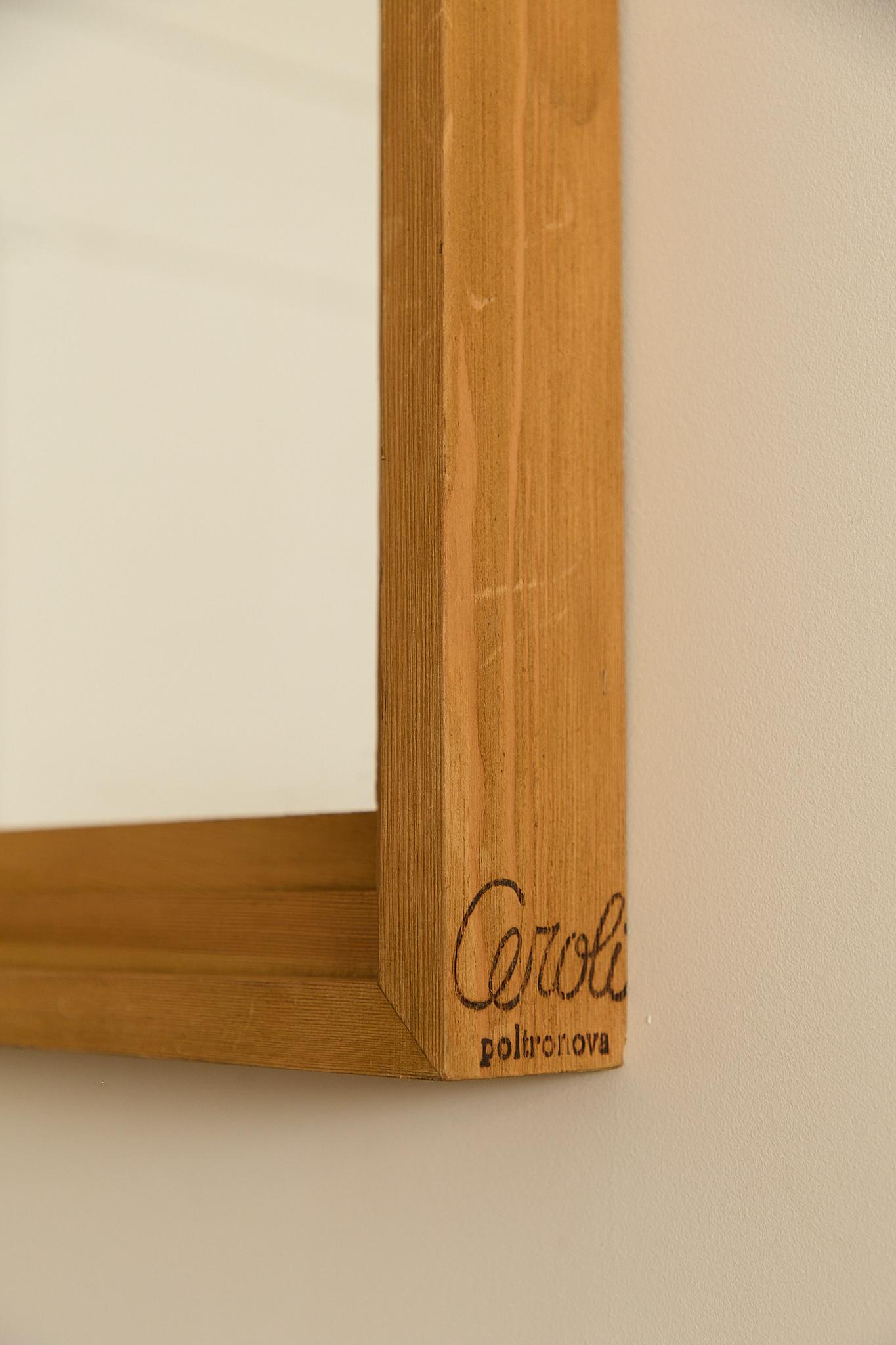 Late 20th Century Wall Mirror by Mario Ceroli for Poltronova For Sale