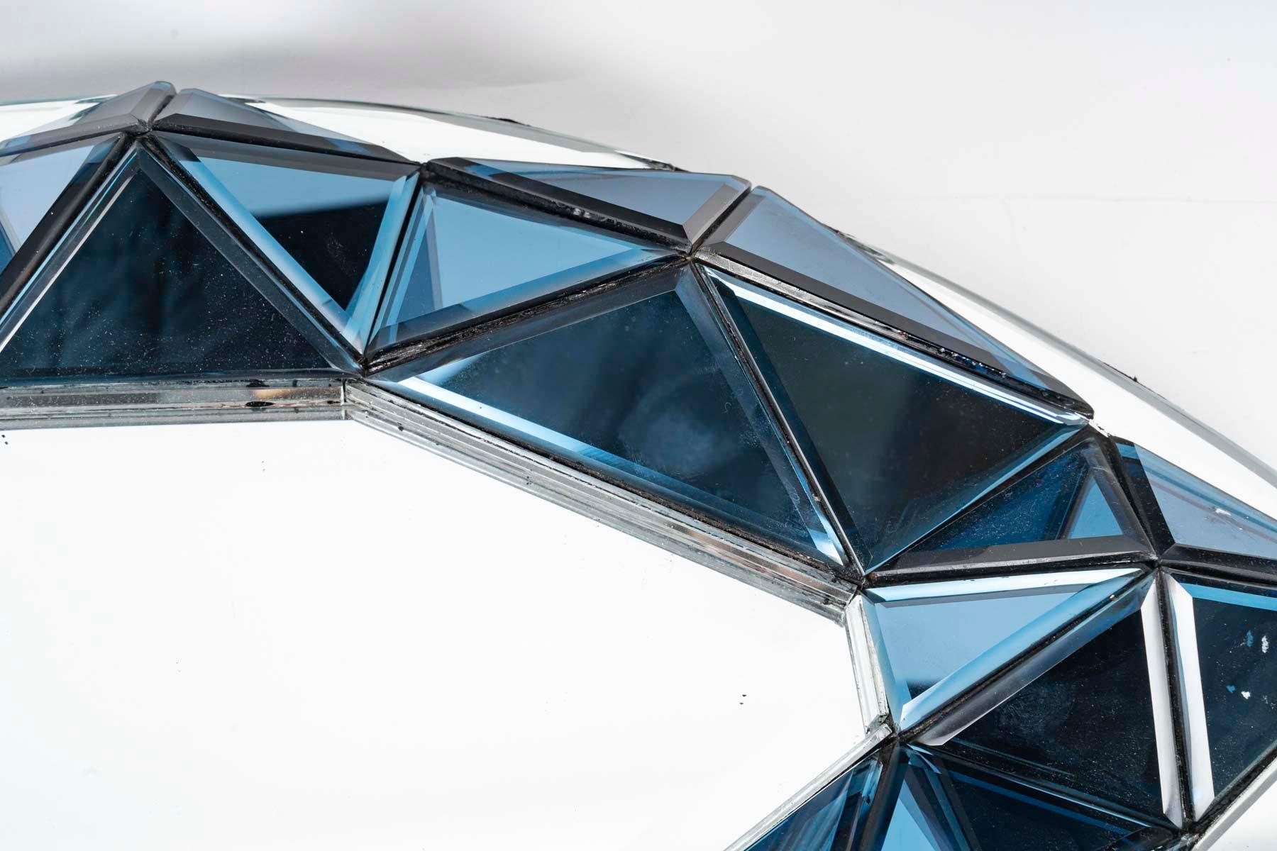 Modern Wall Mirror by Olivier de Schrijver and Glass Plate, 20th Century. For Sale
