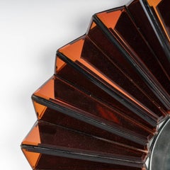 Wall Mirror by Olivier de Schrijver, Red Glass Plate, Simba Model, 20th Century.