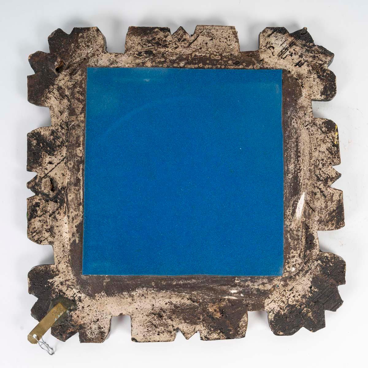20th Century Wall Mirror by Roland Zobel, circa 1970, Ceramic.