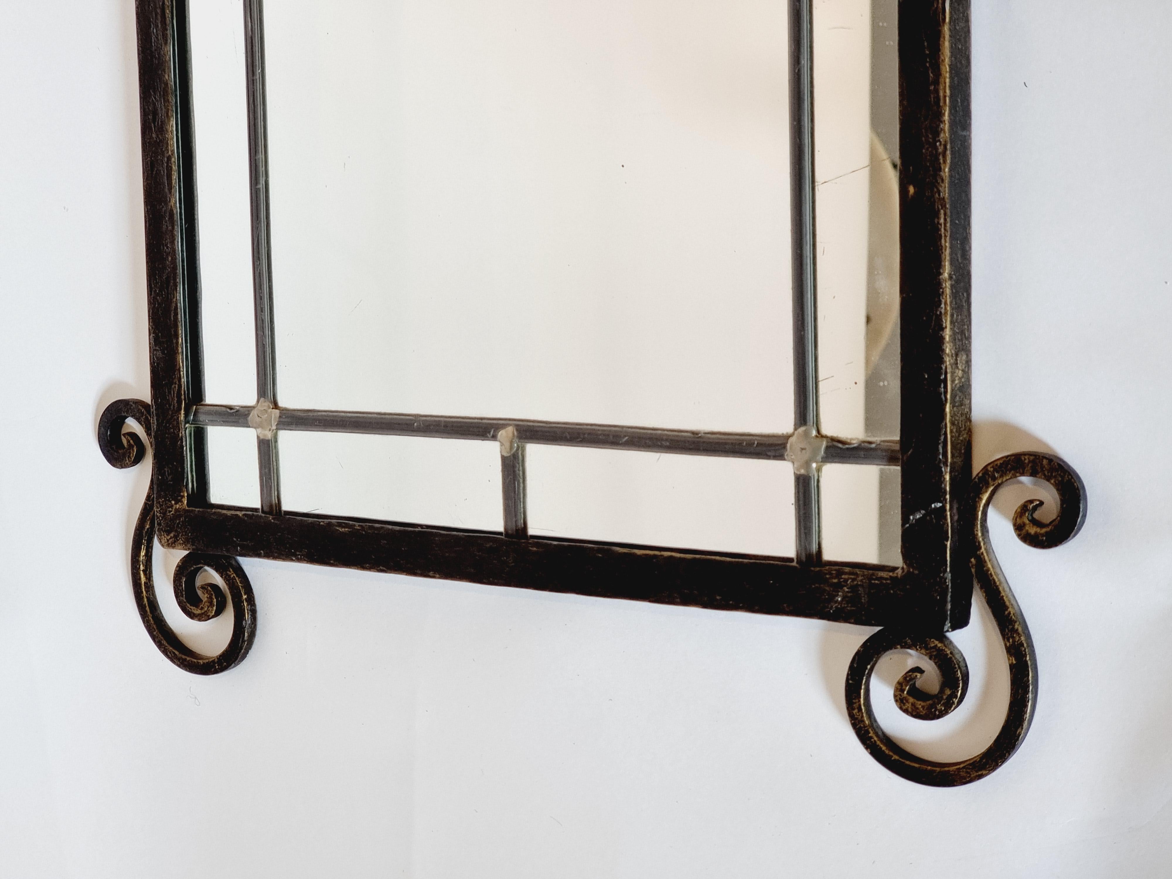 Art Deco Wall mirror, cast iron Swedish Grace 1930/40s For Sale