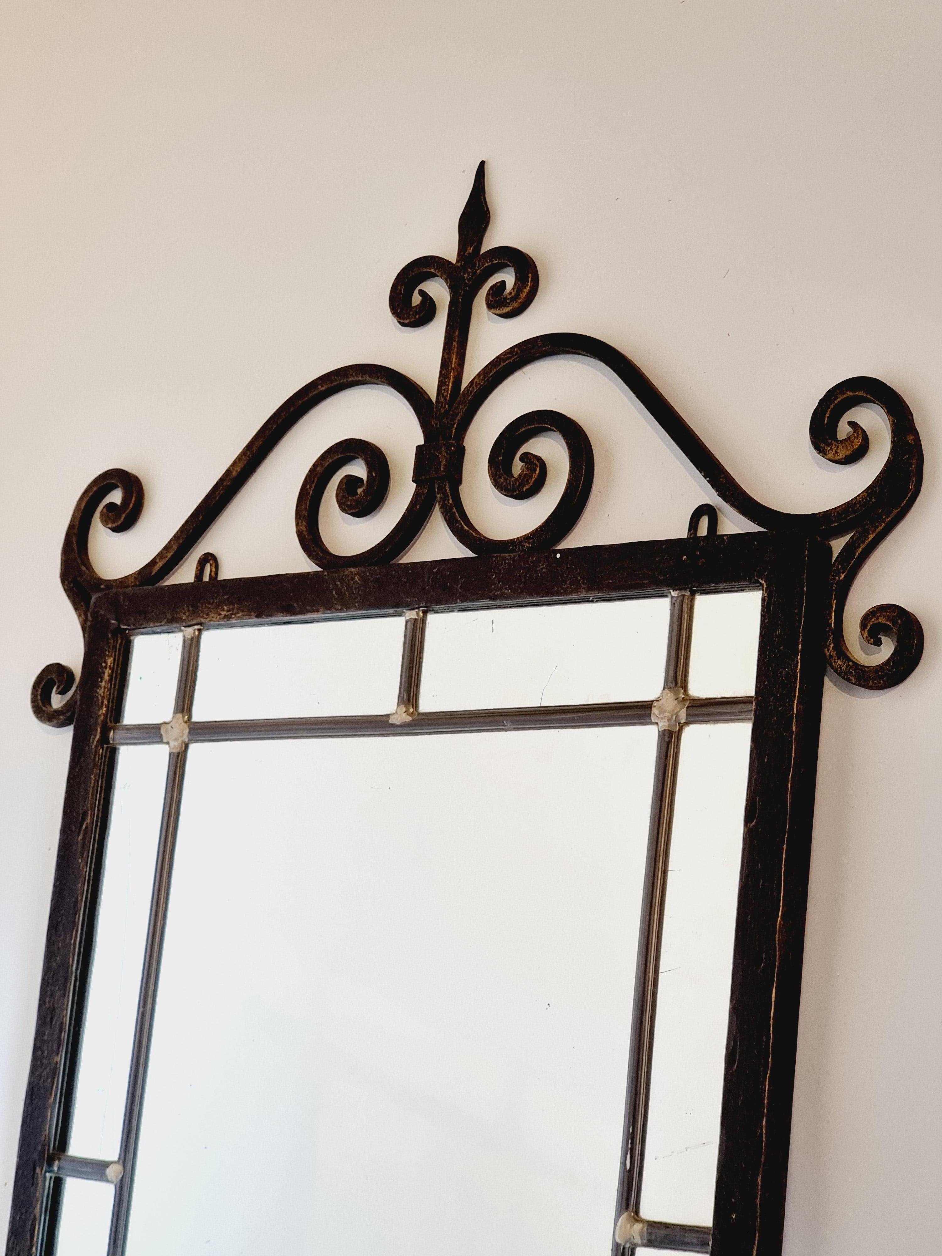 Wall mirror, cast iron Swedish Grace 1930/40s In Fair Condition For Sale In Stockholm, SE