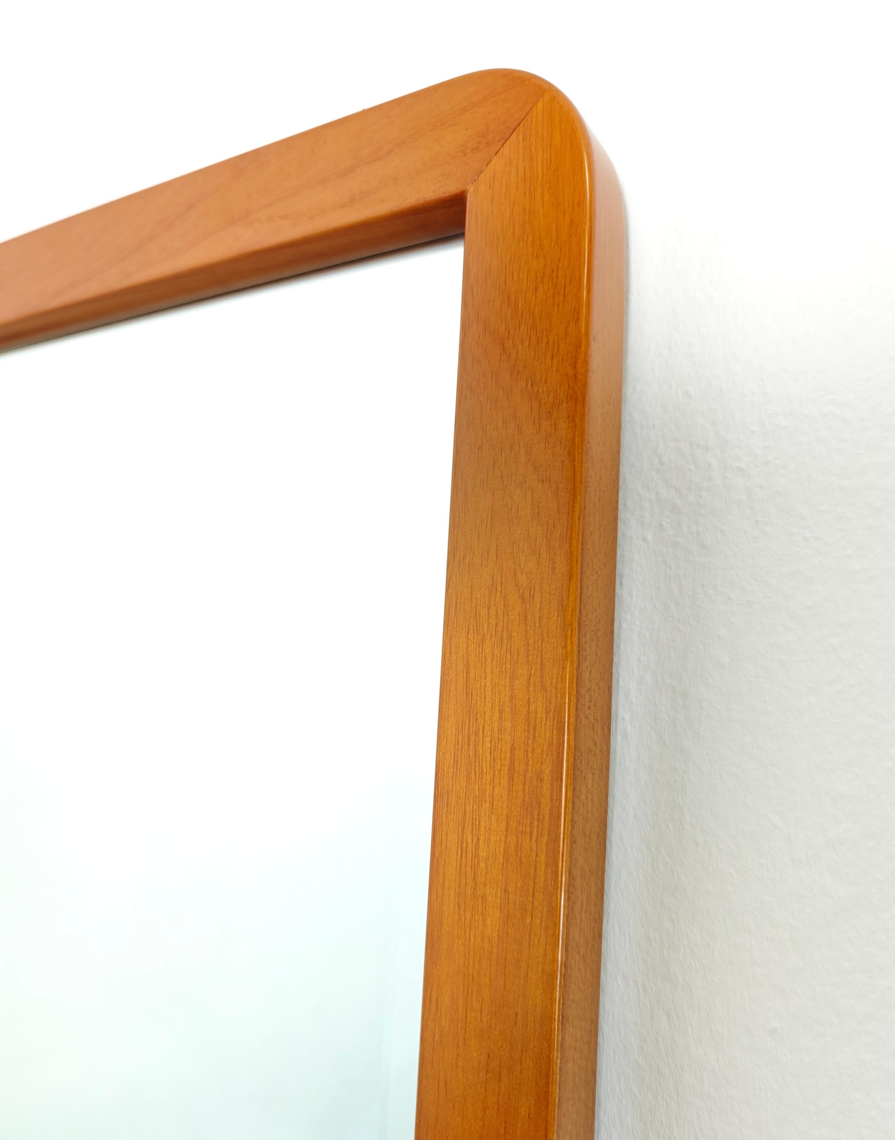 Espejo de Pared Madera de Cerezo Vidrio Esmerilado Calligaris Cuadrado Moderno Italia Años 90 en venta 4