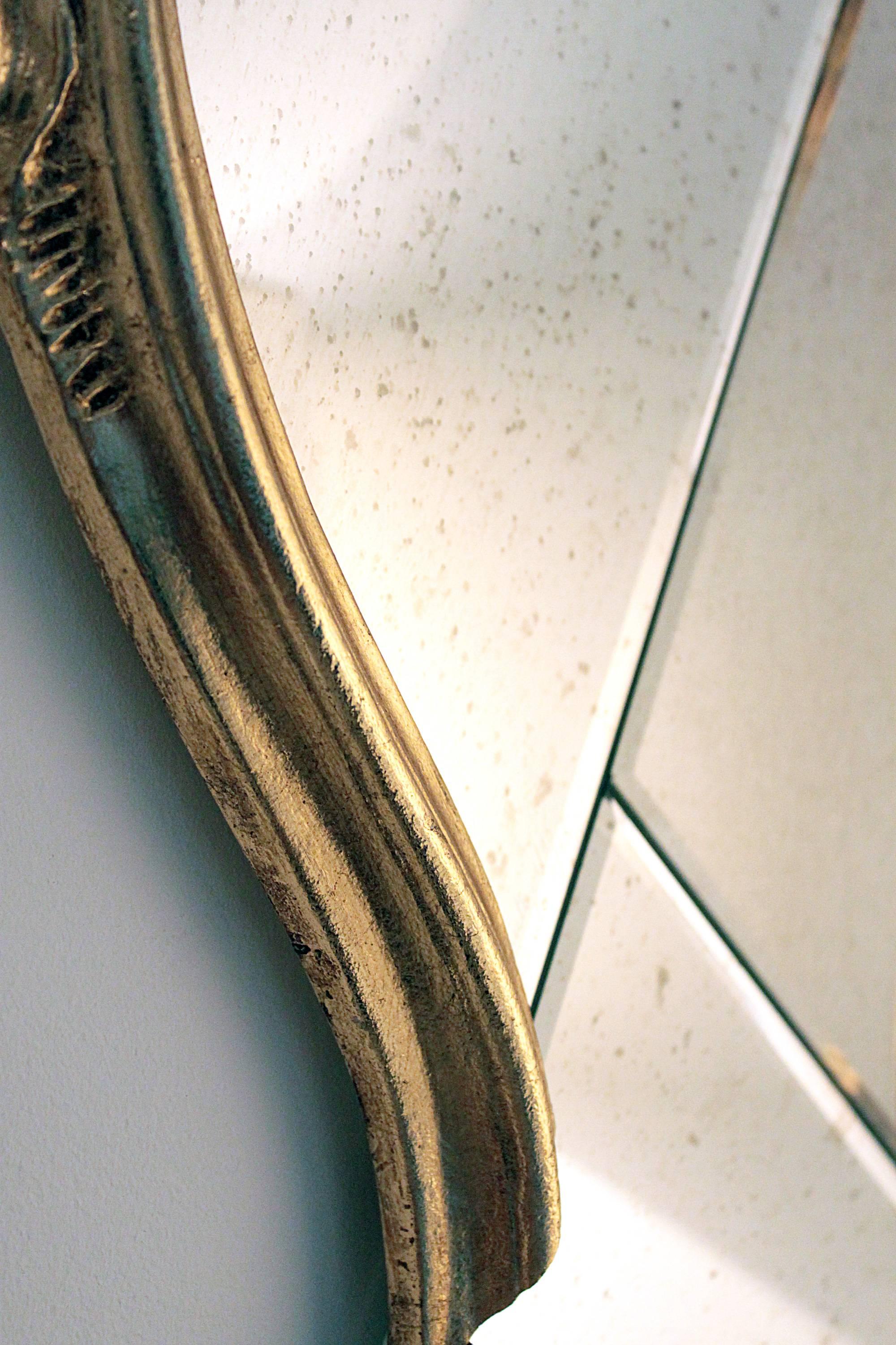 Modern Wall Mirror Classic Frame Gold Rococo Baroque Contemporary Design Made in Italy For Sale