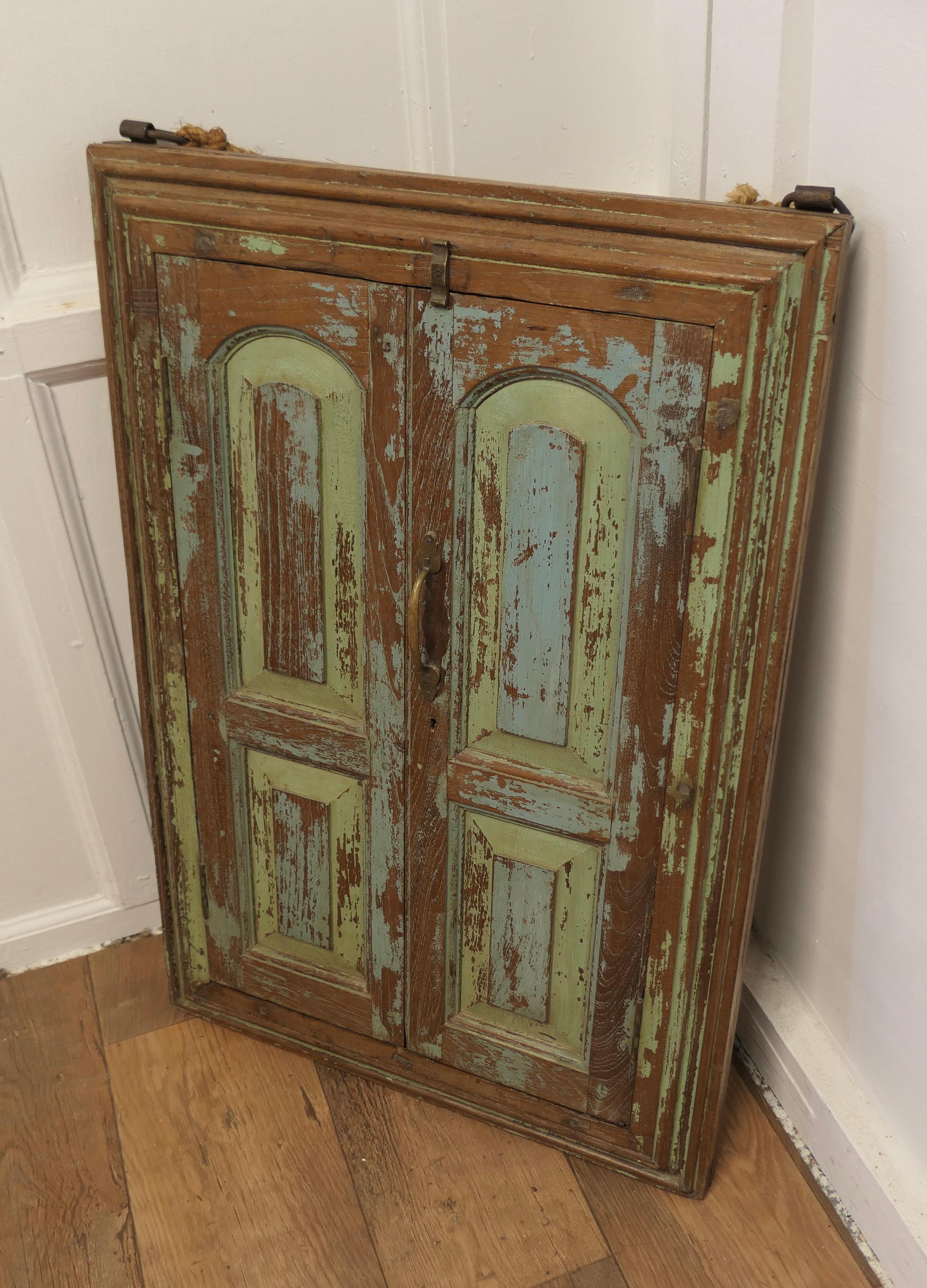 Wall Mirror Concealed by Heavy Oak Door Frame/Shutters    For Sale 1