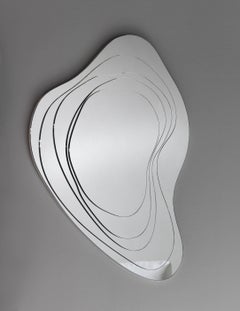 Decorative Wall Mirror Console Original Curved Design Contemporary Made in Italy