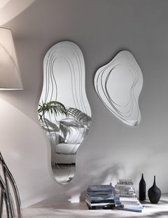 Wall Full-Length Mirror Decorative Organic Shape Collectible Design Italy
